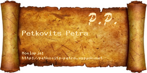 Petkovits Petra névjegykártya
