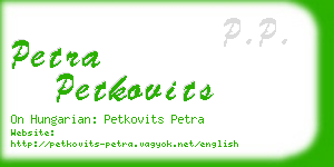 petra petkovits business card